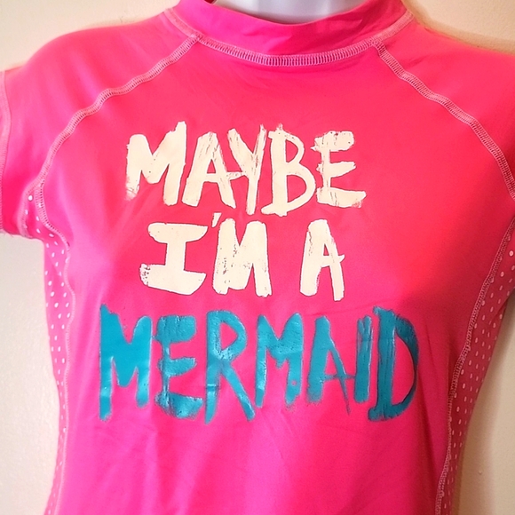 NWOT Billabong Rashguard, Maybe I'm A Mermaid, Hot Pink, Size Small - Picture 2 of 5